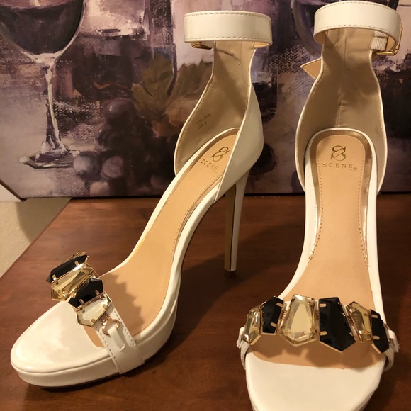 White Heel Sandals Worn Once - Picture 3 of 3